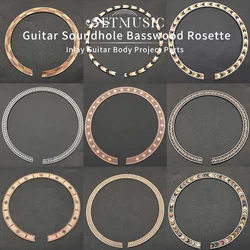 10 piezas de guitarra acústica con incrustaciones de roseta, cuerpo de guitarra acústica, sapele de tilo con 11 tipos