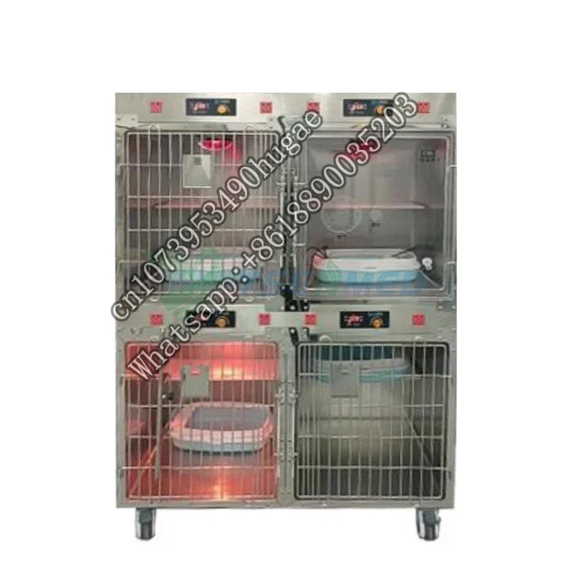 YSVET1220M Veterinary clinic animal cage stainless steel cat cages with infrared and  chamber