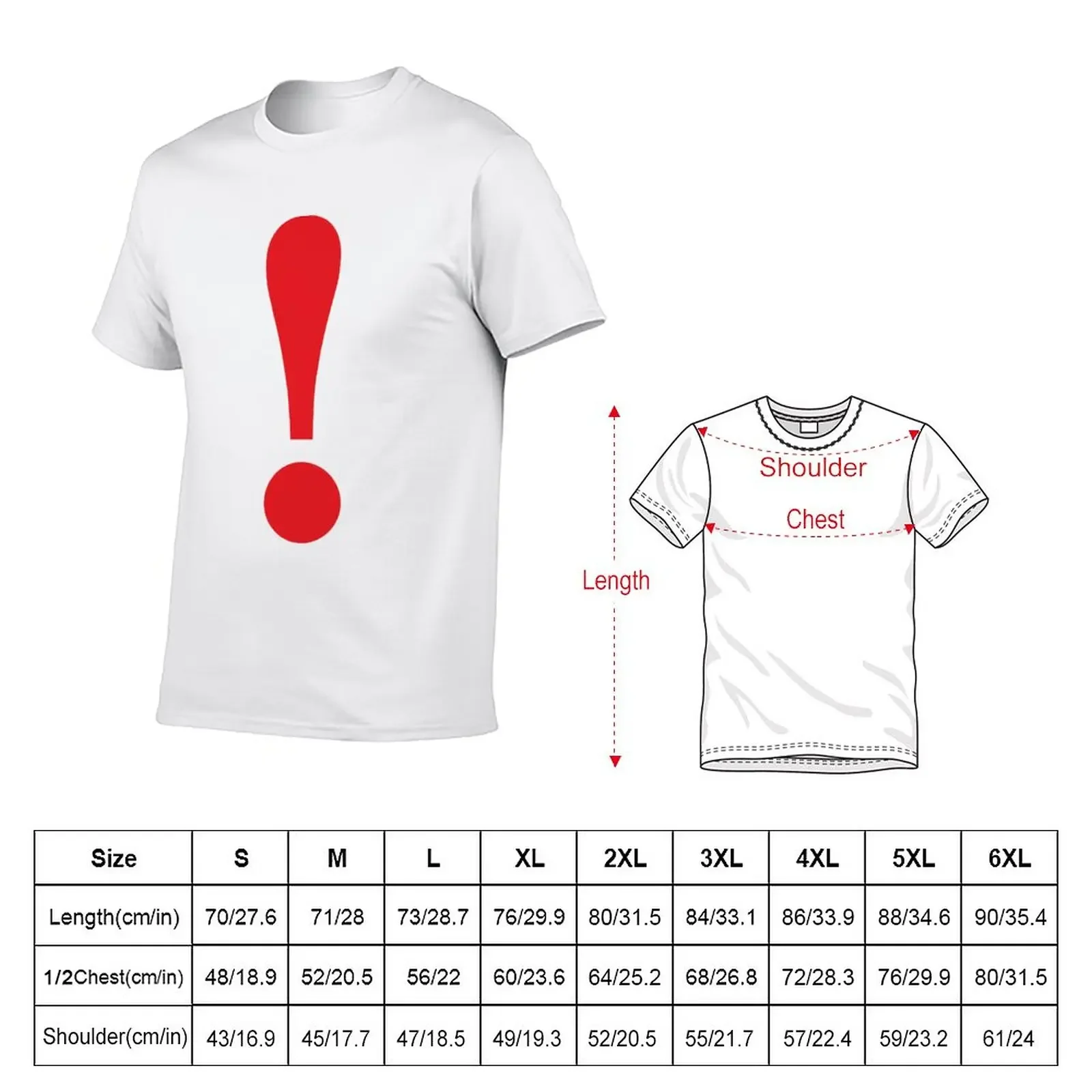 New Exclamation mark symbol T-Shirt funny t shirts plus size tops customized t shirts sublime t shirt plain white shirts men