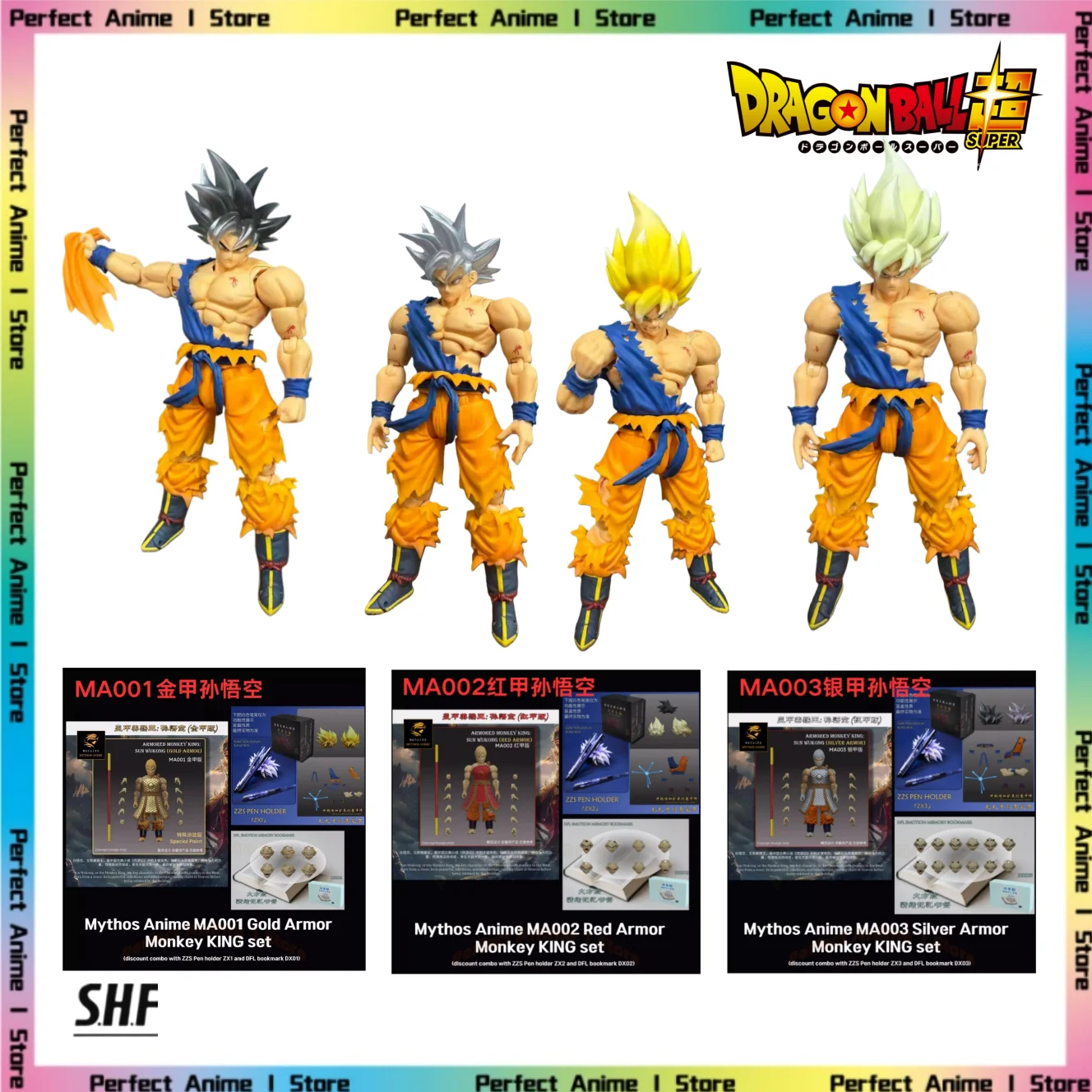 

Dimensional Myth 1/12 Battle-damaged Goku Armor Monkey King Red Lightning MA Movable Figure