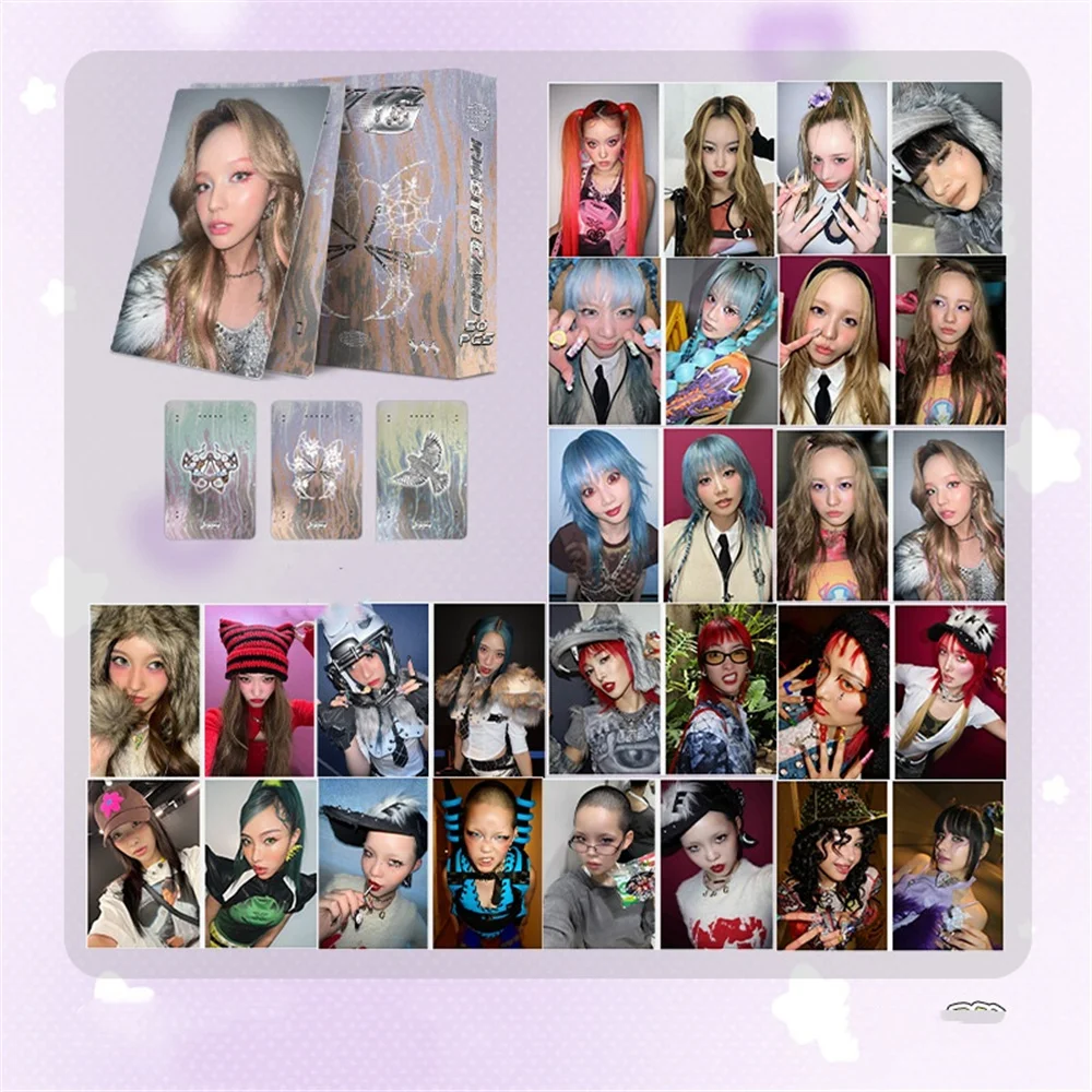 50Pcs/Set KPOP XG Creative HD Laser Photocards Double Sides Coated Paper LOMO Cards Non Repeating Boxed Postcard Fans Daily Gift