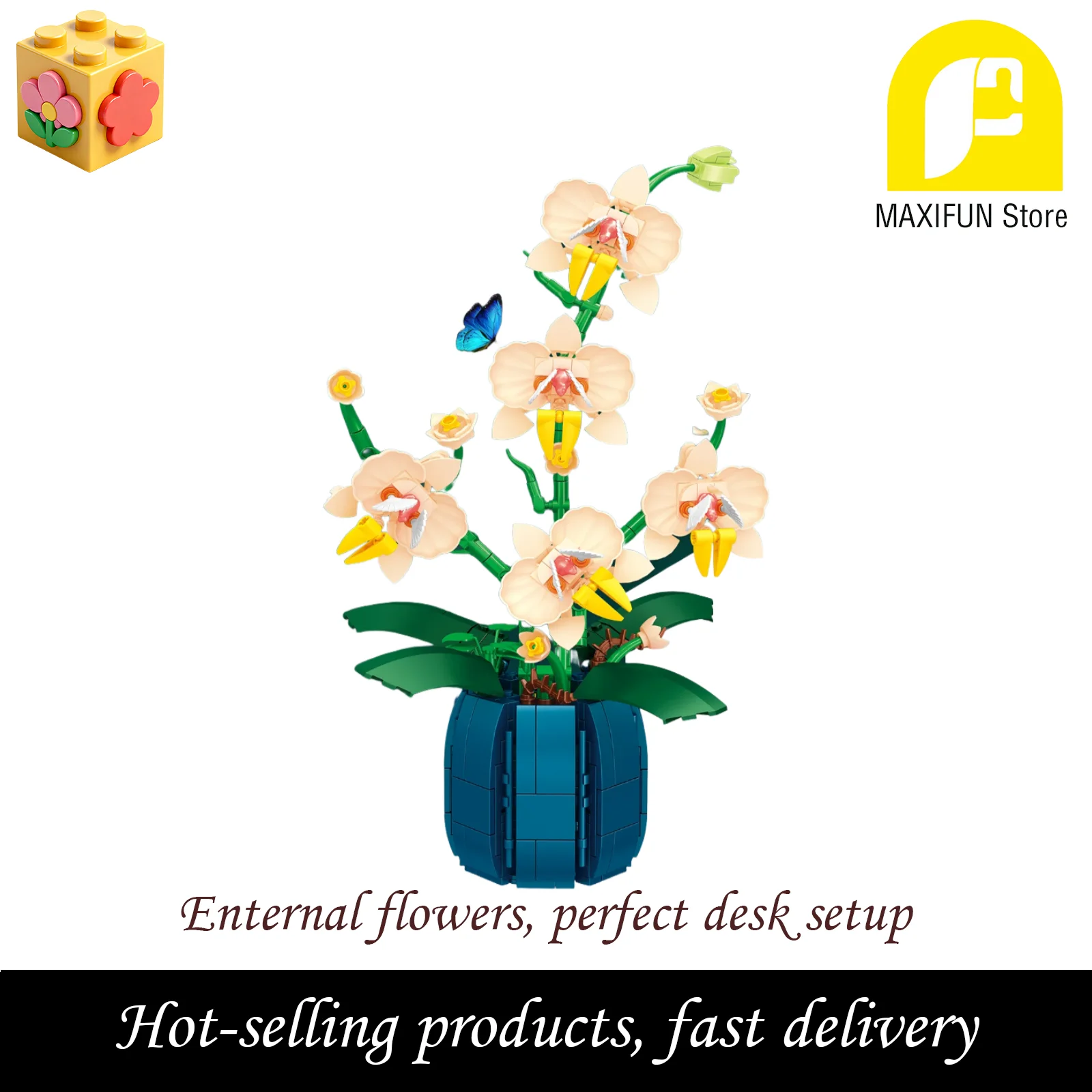 

616PCS Eternal Flower Block Orchid Toy Building Block Flower Assembly Desktop Decoration For Girl Girlfriend Romatic Gift Toy