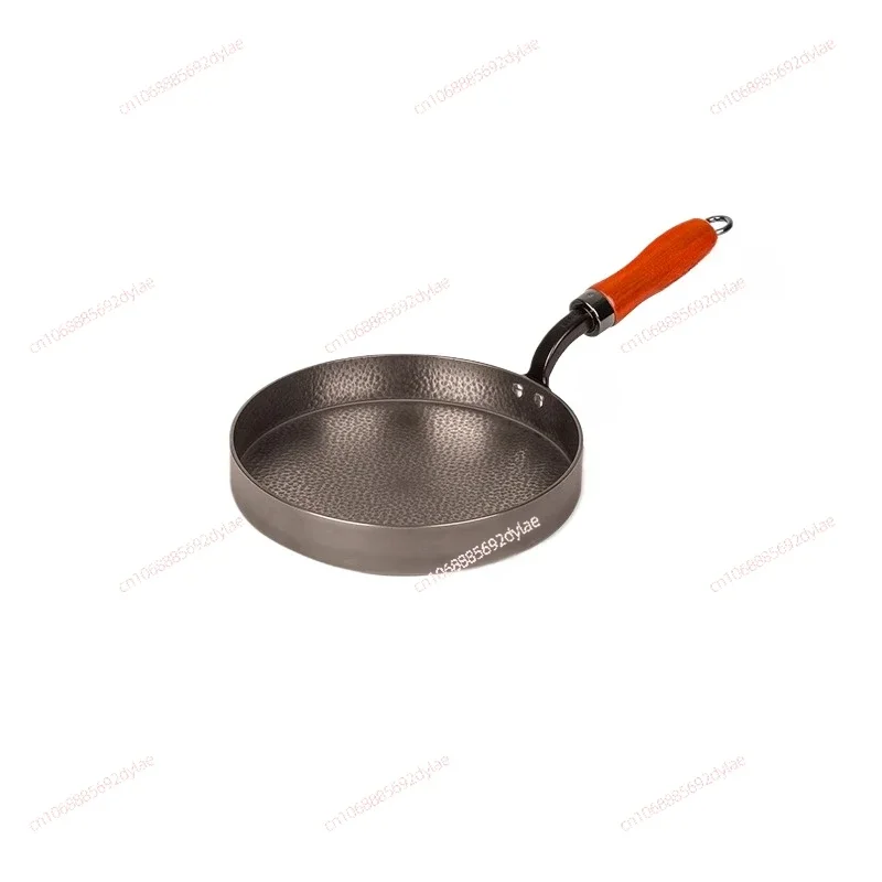 

Titanium pan, cold forging, pure titanium frying pan, household flat bottomed breakfast small frying pan uncoated, non stick pan