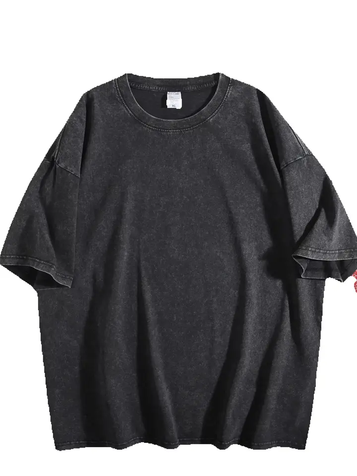 Men's Oversized Round Neck Short Sleeve T-Shirt, Soft Cotton, Casual Streetwear Style