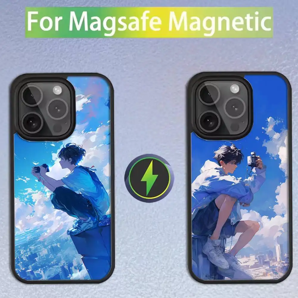 

Anime Boy Videography Phone Case For iPhone 16,15,14,13,12,11,Pro,Max,Plus,Mini,SE Magsafe Magnetic Wireless Charging