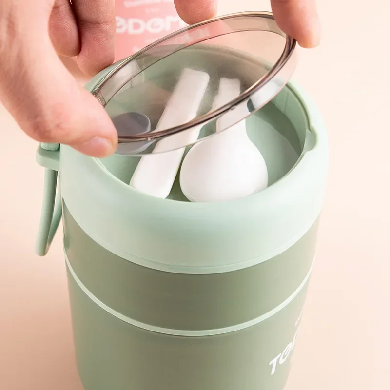 

Ланч-бокс из нержавеющей стали, чашка для питья с ложкой, изолированные контейнеры для супа-термоса, 710 мл, термобанка, ланчбокс Thermische