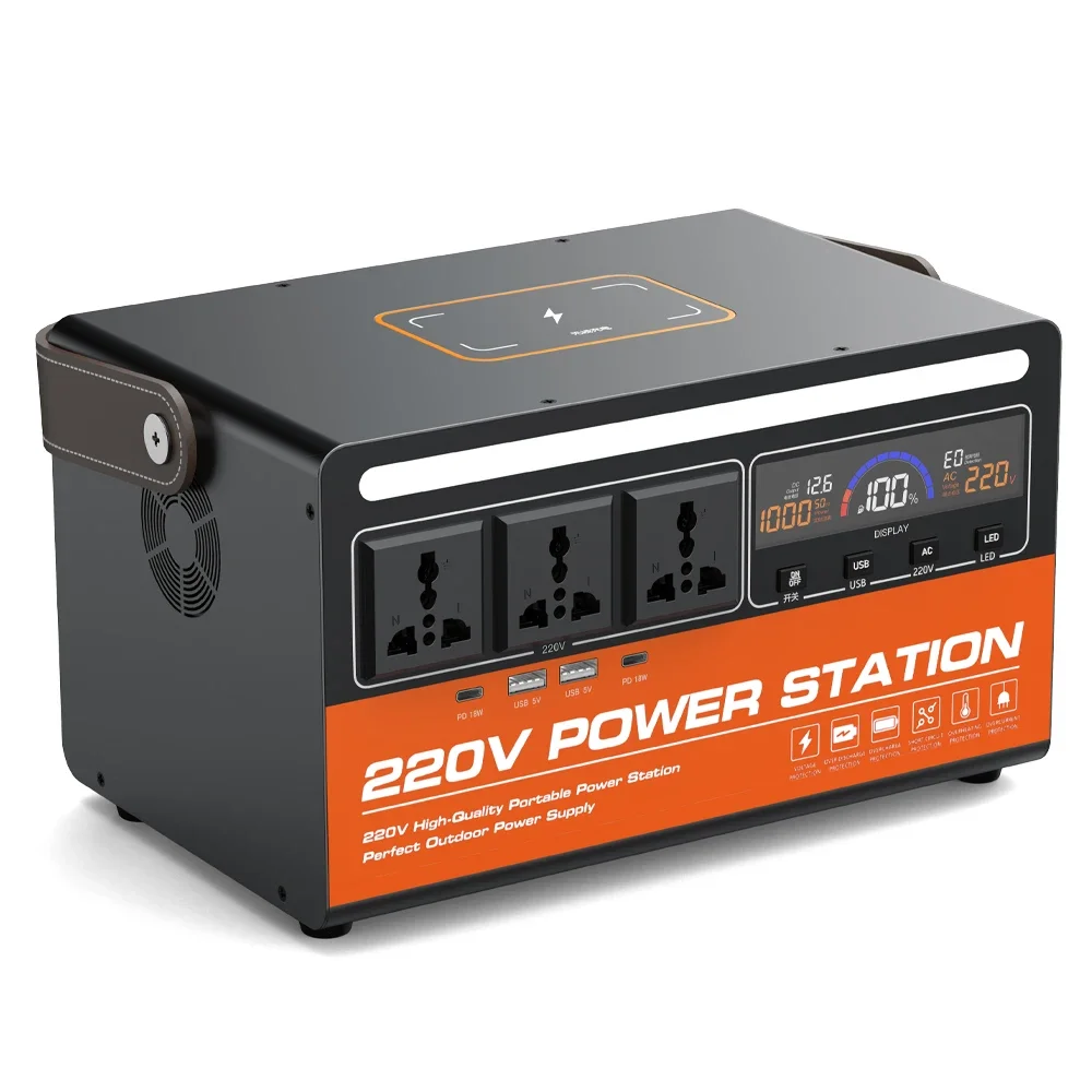 211200mAh Portable Outdoor Camping Power Station 1000w Li- Ion Battery 18650 220V AC Output Power Bank Backup Power Supply image 3