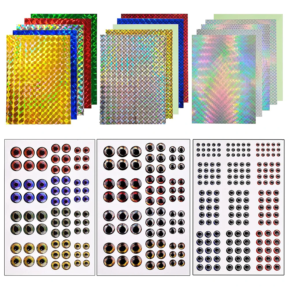 Ojos de pez holográficos adhesivos para señuelos DIY