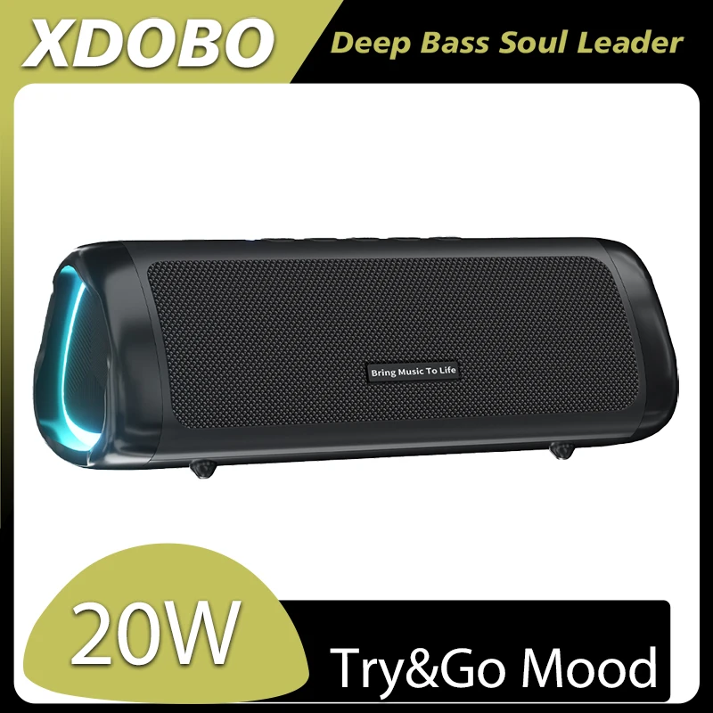 XDOBO BMTL Try&Go Mood Portable Speaker 20W Bass TWS 2500mAh Suporrt TF/AUX Subwoofer Wireless Waterproof Outdoor Campin