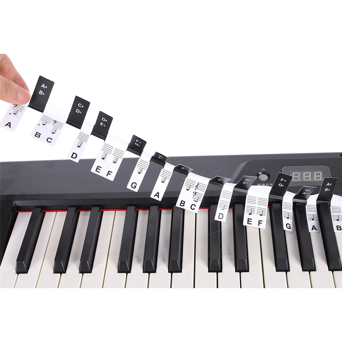 2 PCS 88 Keys Removable Piano KEY Labels Piano Keyboard Stickers Piano Notes Marker for Beginners Students Multicolor