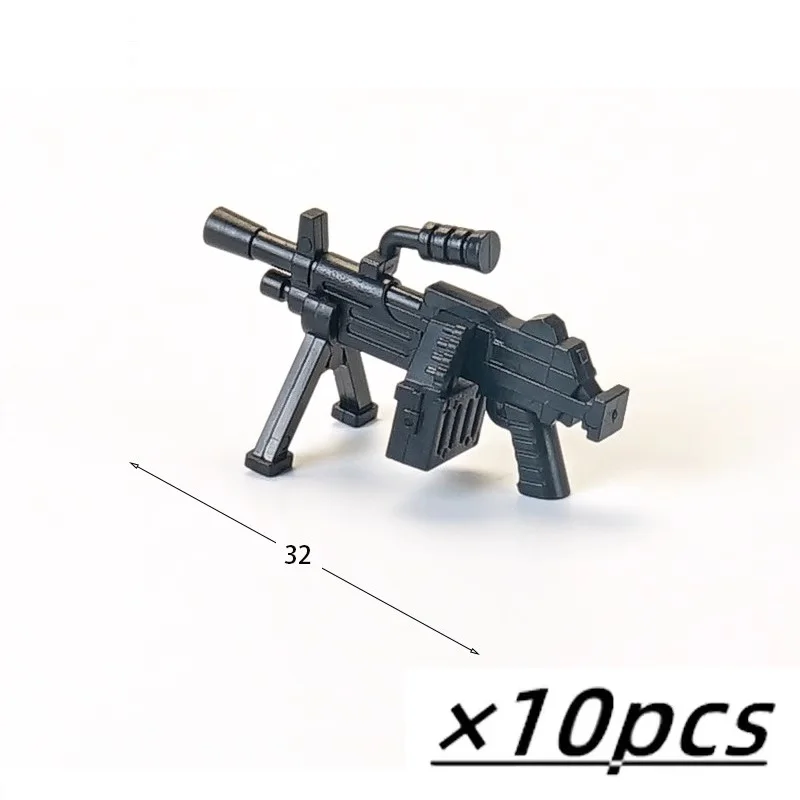 Mini figurines d'action militaires SWAT, 10 pièces, armes de soldat des Forces spéciales, accessoires, équipements, blocs de construction, briques, jouets pour garçons