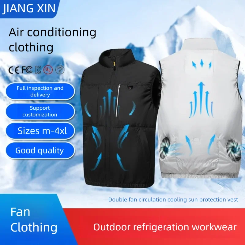 New Summer Cooling Air-conditioned Clothes Couple Style USB Charging Refrigeration Workwear Men's Heat-resistant Fishing Vest