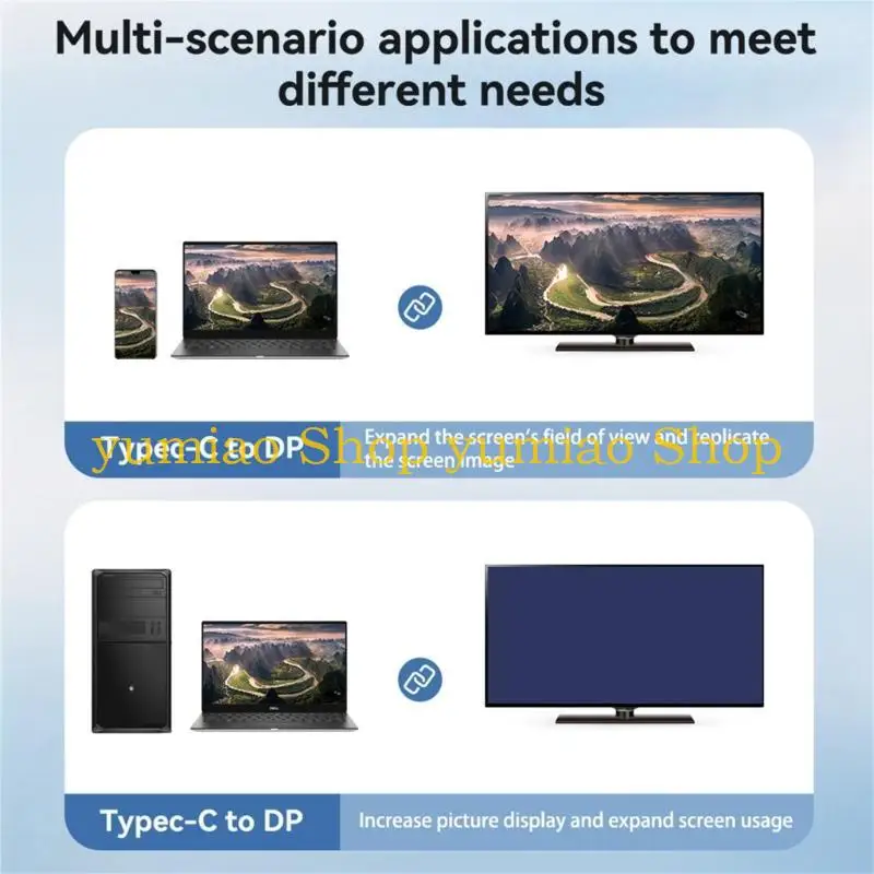 587B Highly Definition  2.1 Cable from USB C for 240Hz 60Hz Refreshing Rates Gaming Video Editing on Computer Monitors