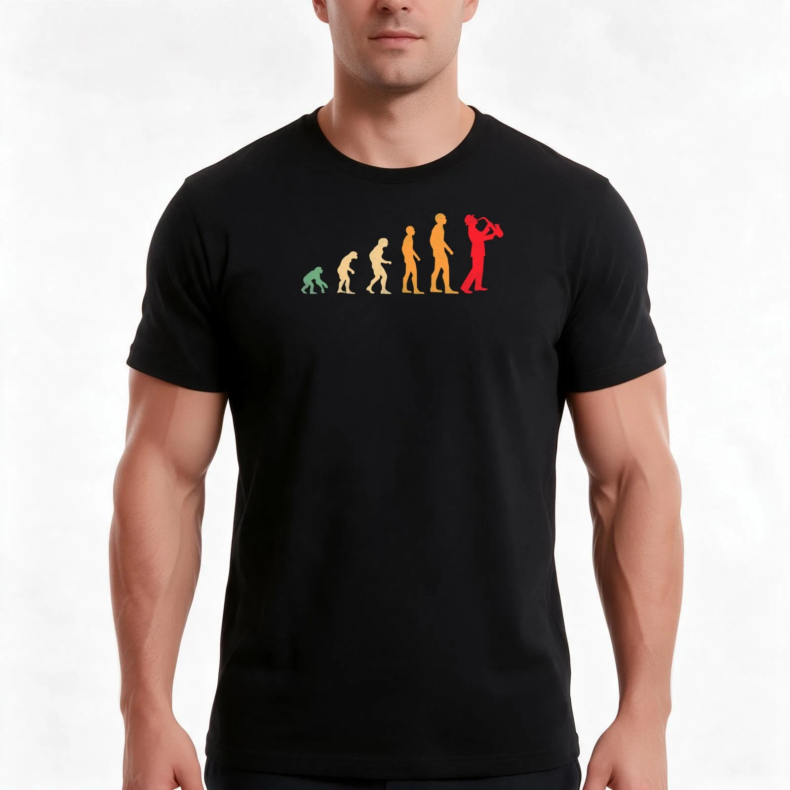 T-shirt à l’effigie d’un saxophone amusant – T-shirt d’été décontracté en coton, haut ample de style streetwear, imprimé graphique vintage.
