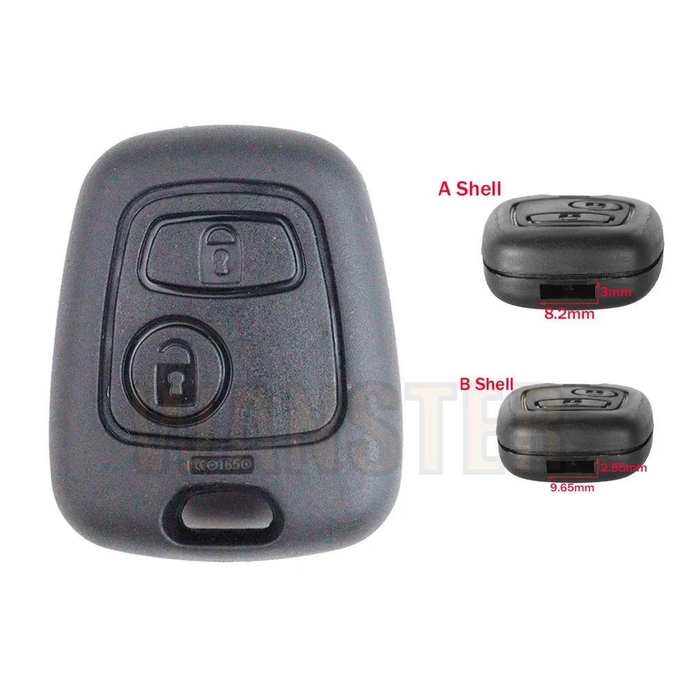 

2 Bottons Car Key Fob Case Shell Housing for Peugeot 206 207 306 307 408 607 107 for Citroen C1 C2 C3 C4 Xsara Picasso Saxo