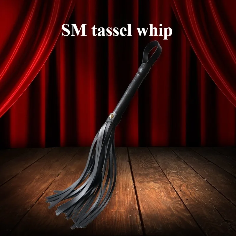 Látigo de cuero SM para punción, azotes, volquete de cuero sintético de doble cara, herramienta SP de coqueteo para parejas, accesorio sexual BDSM para adultos