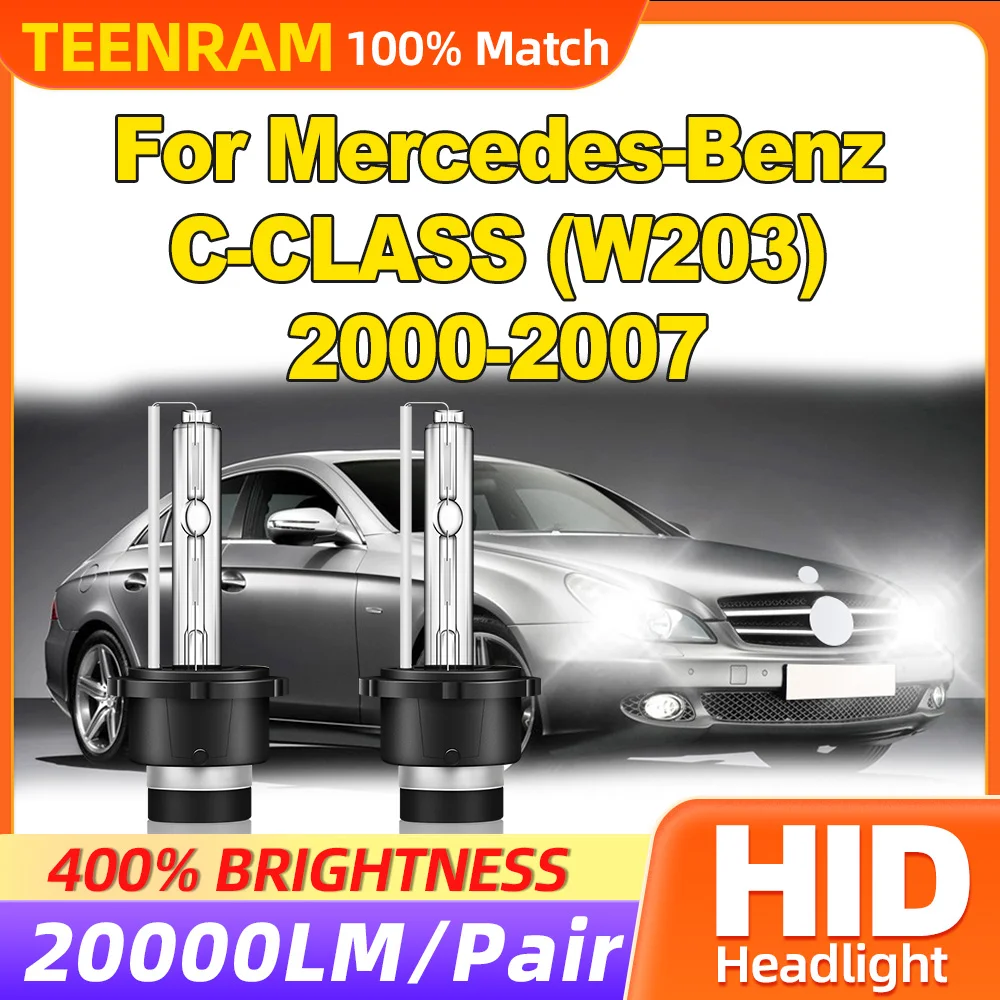 

35W D2S HID Xenon Light Bulbs 20000LM LED Headlight 12V Car Headlamps 6000K For Mercedes-Benz C-CLASS (W203) 2000-2005 2006 2007