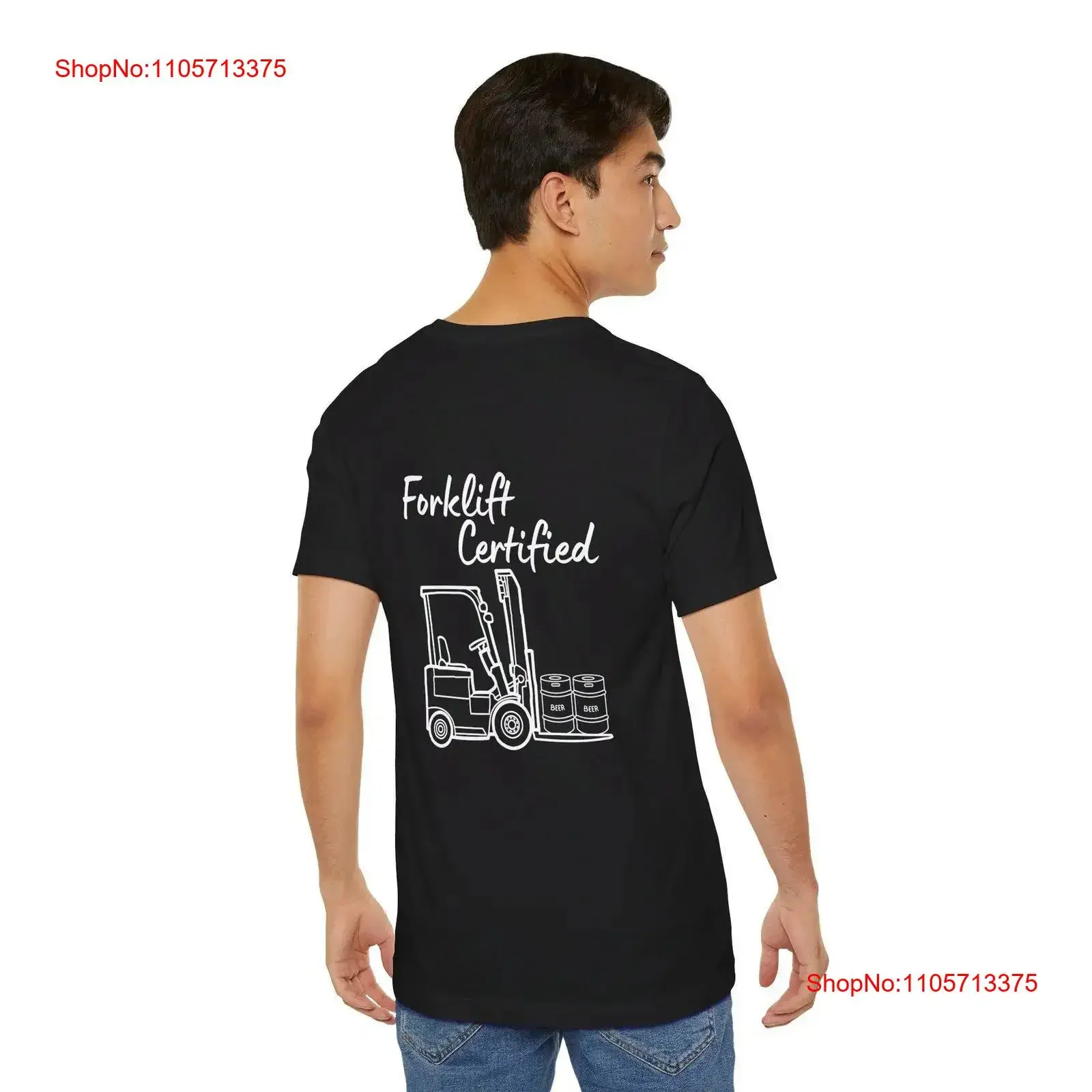 Forklift Certified T Shirt Funny Heavy Equipment Beer Kegs Oddly Specific s For Dad Him vintage Washed homme Breathable