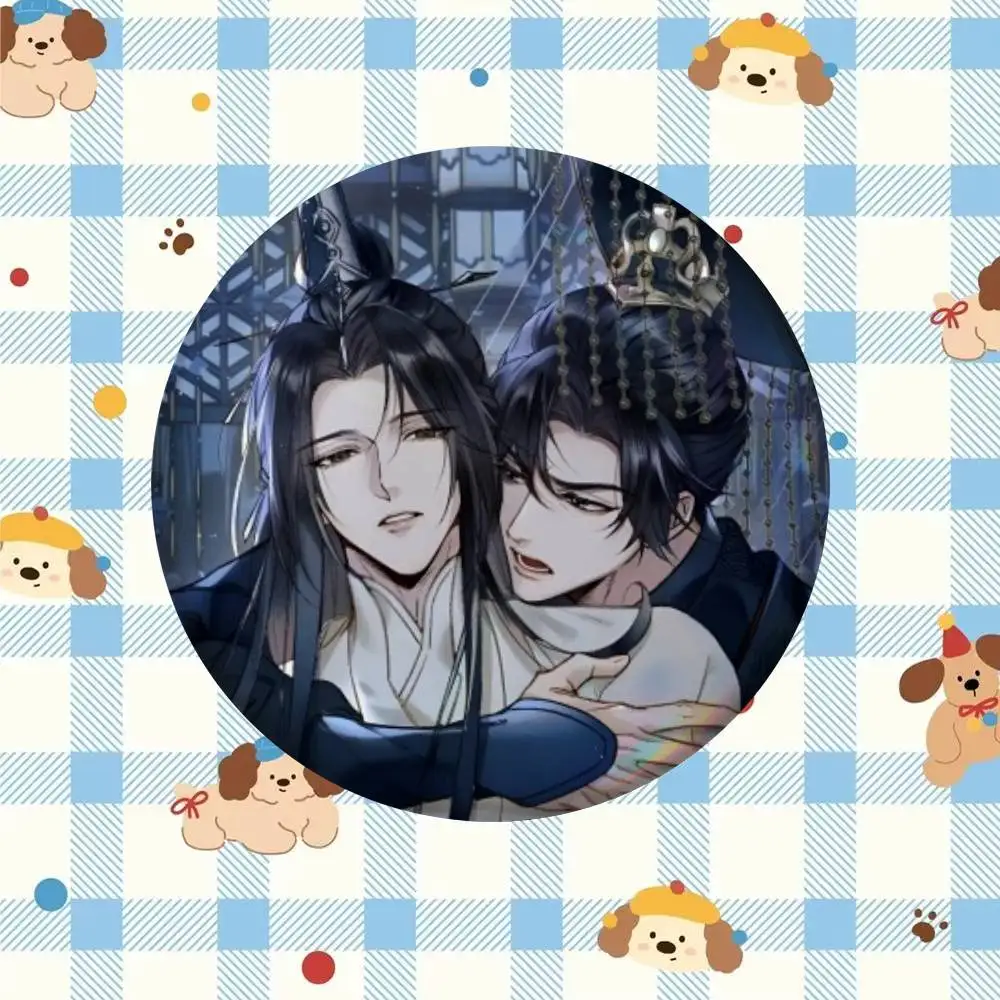 The Husky and His White Cat Shizun Anime  Badge Tinplate Meme Round Brooch for Hat Bag Creative Lapel Jewelry Accessories Gifts