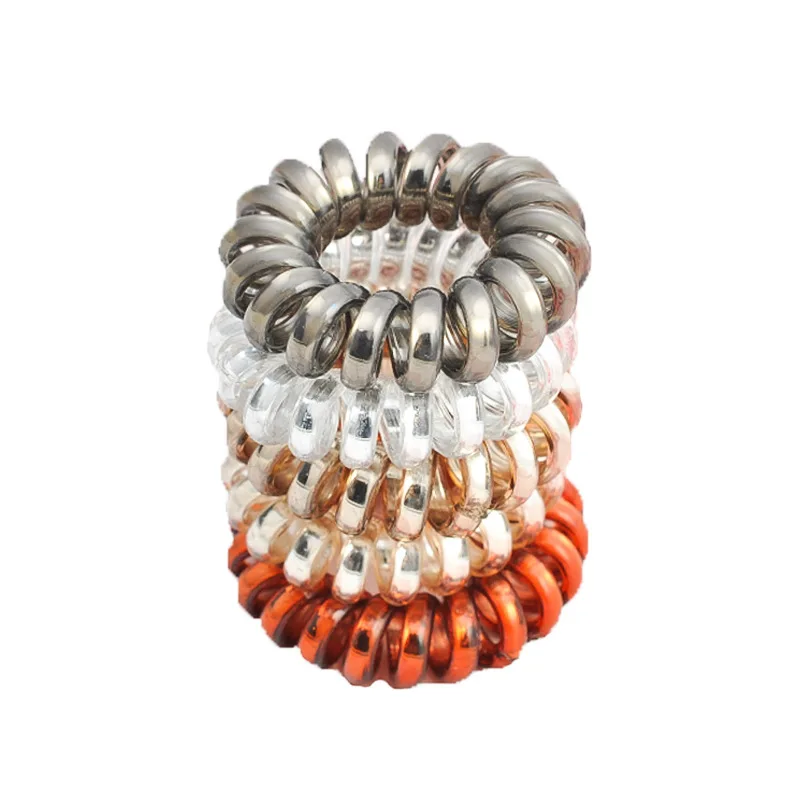 

5 шт./лот, модные блестящие металлические цветные женские резинки для волос, телефонная линия, резинки для волос, эластичные ленты для волос, веревка для девочек