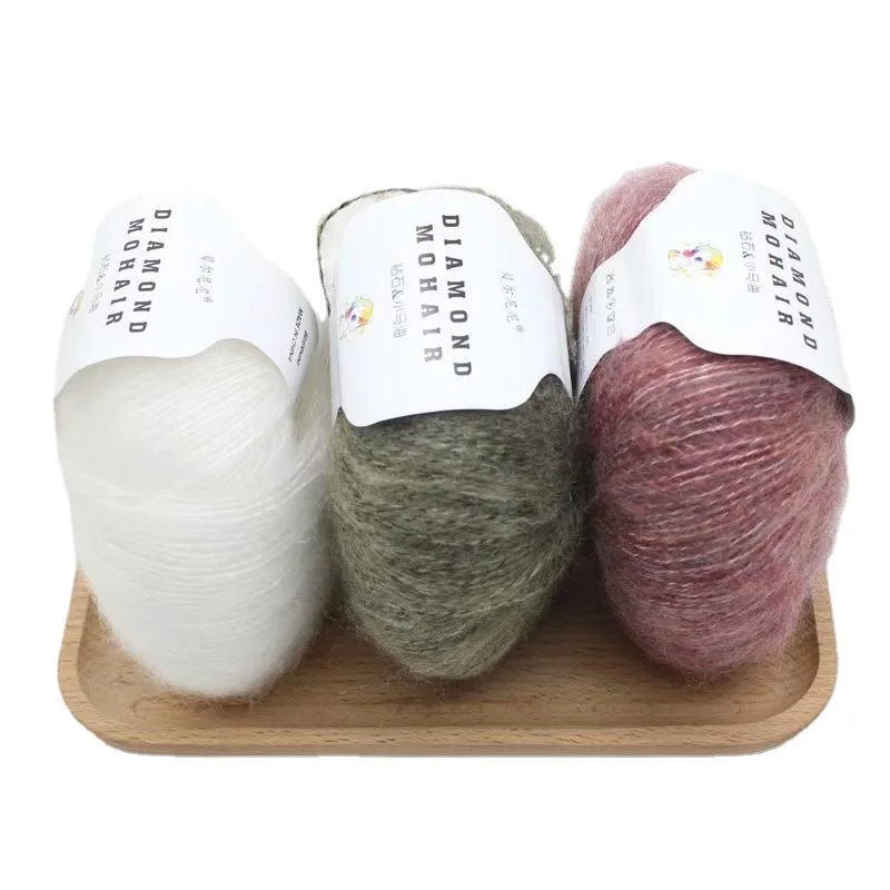 25g/roll 3 Strand Mohair Yarn Crochet Soft Warm Baby Wool Yarn Hand Knitting Sweater Shawl Scarf DIY Material