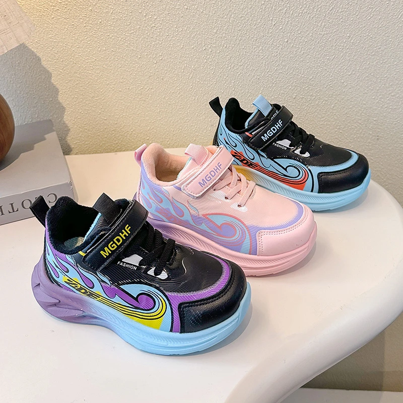 

Children Running Shoes Rotating Buckle Lightweight Outdoor Sports Walking Shoes Breathable Non-Slip Casual Sneakers for Kids