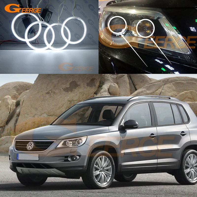 

For Volkswagen VW Tiguan 5N 2007 2008 2009 2010 Xenon Headlight Ultra Bright CCFL Angel Eyes Kit Halo Rings Car Accessories