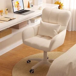 Home Comfortable Girls' Bedroom Makeup Chair Home Back Study Desk Chair Liftable Office Chair with Pillow