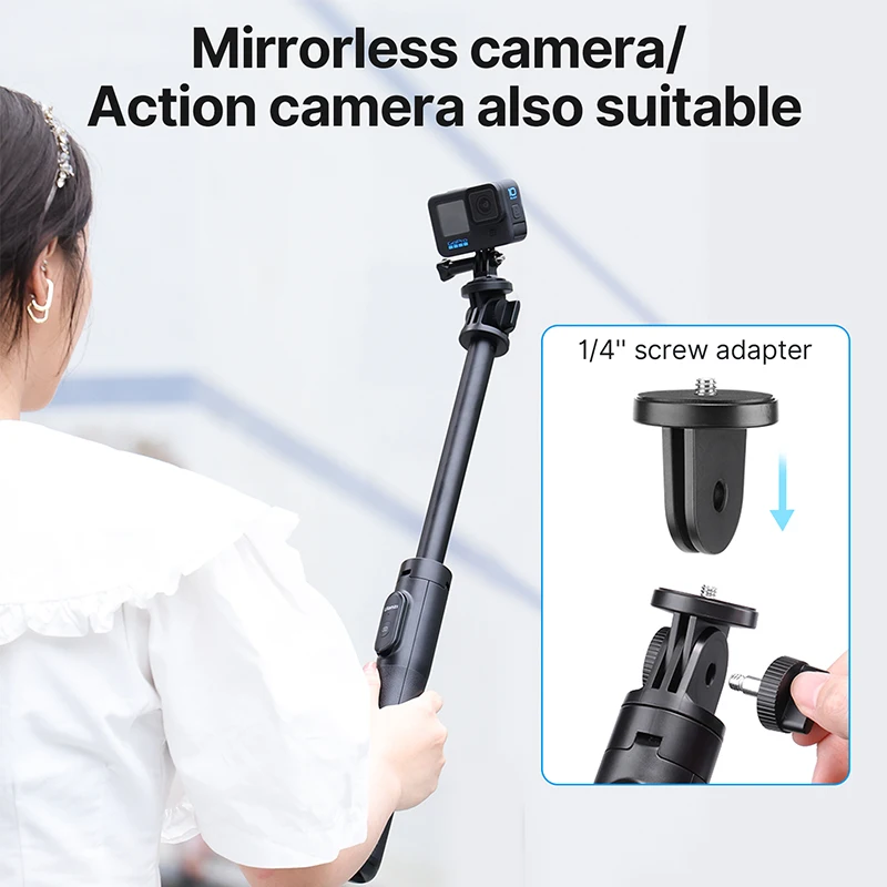 Ulanzi SK-03 Wireless Bluetooth SelfieStick Tripod Extend for Smartphone Monopod GoPro Hero 12 11 10 9 8 insta360 DSLR Camera