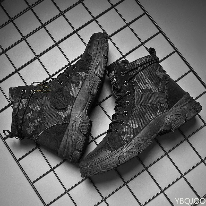Fashionable versatile men's shoes autumn winter new high cut thick soled shoes short boots casual comfortable men's shoes image 2