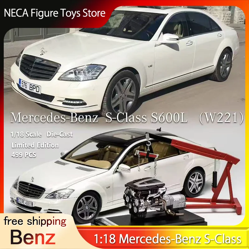 

1:18 Mercedes Benz Diecast Car Model S Class S600l Amg W221 Scale Alloy Simulation High End Collectible Decor For Collection Toy