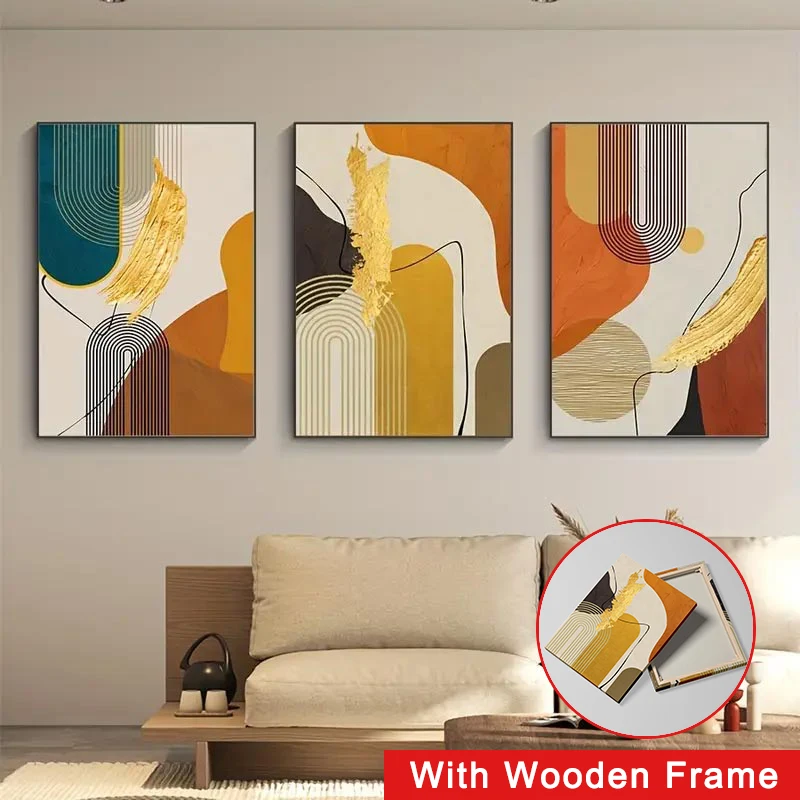 

Modern Abstract Art Poster Geometric Line Wall Art Painting Minimalist Canvas Prints For Living Room Bedroom Office Wall Decor