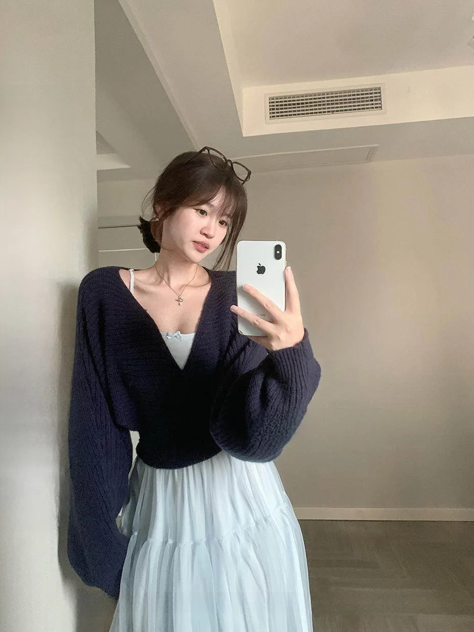 

Женский вязаный кардиган CallmeEar Paris Poem Lazy Long Sleeve с поясом, уникальный модный свитер для весны