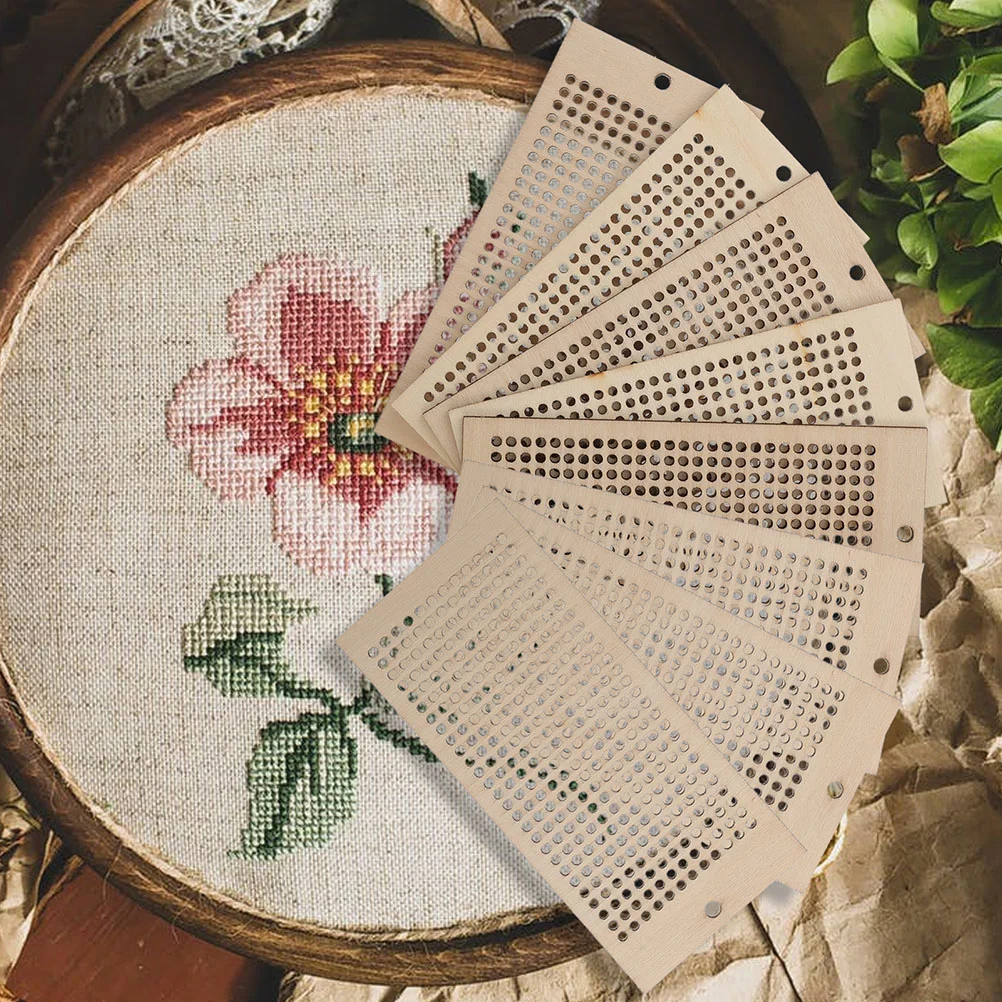 16 Pcs Wooden Embroidered Bookmark Students' Bookmarks DIY Cross Stitch Sturdy Handmade Delicate Practical Colorful