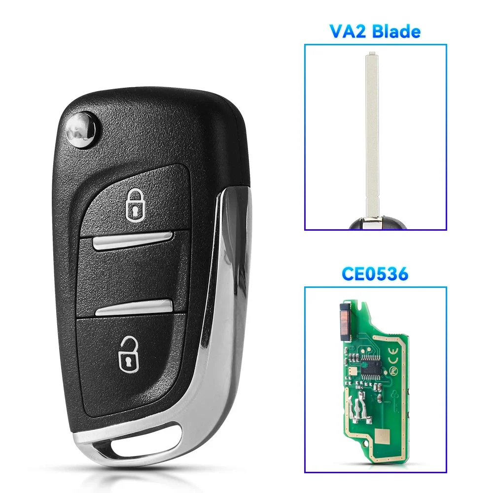 KEYYOU CE0536 FRAGEN/FSK 433MHz PCF7961 HU83/VA2 Für Peugeot Partner 307 308 407 408 3008 Geändert flip 2/3 Tasten Fernbedienung Auto schlüssel