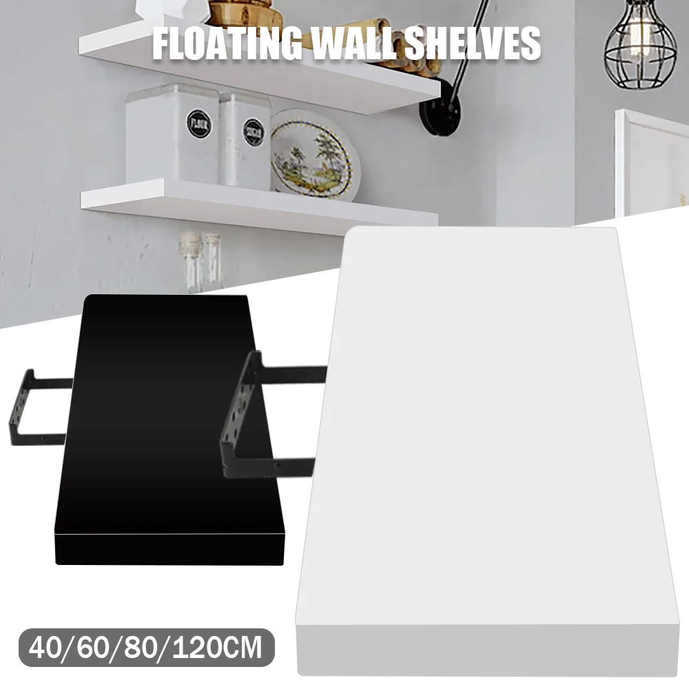 Floating Wall Shelves 40/60/80cm, Modern Bookshelf Floating Wall Bookshelf Bookshelf Display, durable iron and Density board