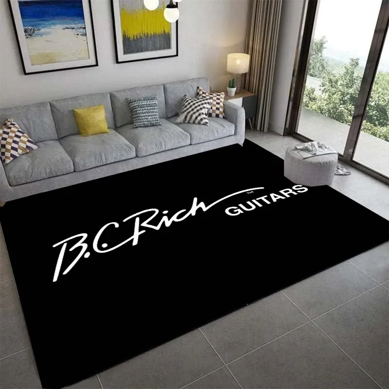 Fashion B.C.rich Guitar Logo Carpet Rug Non-slip Bedroom Rug Bathroom Mat Birthday Gift Bedroom Decor Bedroom Area Rug Play Mat