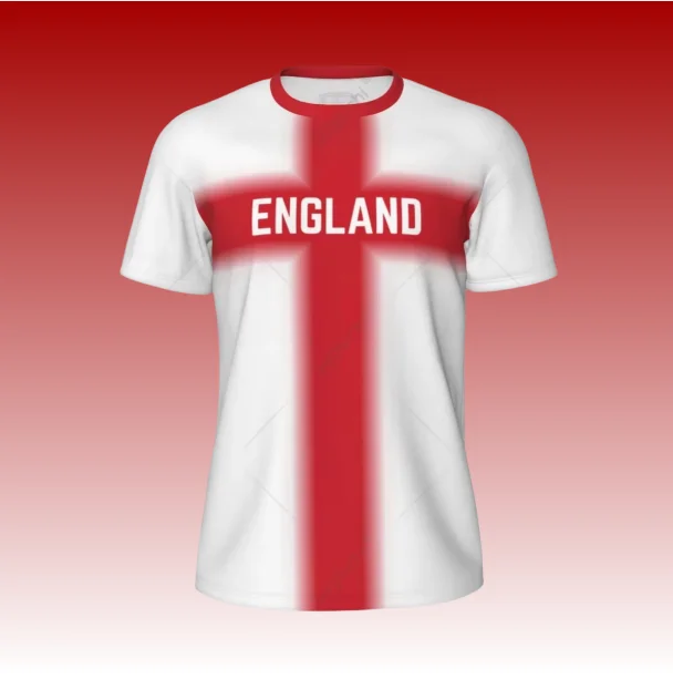 

2025 New Sports Mesh T-shirt with Union Jack for Running, Football, Tennis, Football, Fitness T-shirt with Custom 3D Printing