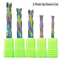 1Pcs Shank 3.175/4/6/8mm DLC Two Flutes Up Down Cut Milling Cutter Woodworking 2F Spiral  End Mill Tools