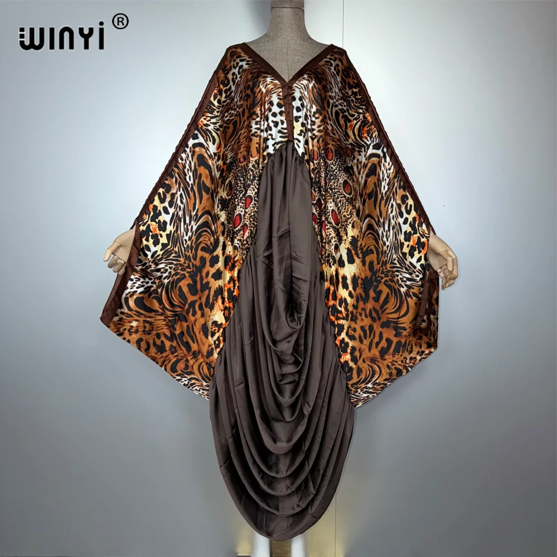 فستان سهرة WINYI دبي فاخر أنثى فضفاضة قفطان ملابس امرأة مسلمة عطلة الشاطئ التستر بوهو فساتين امرأة الملابس