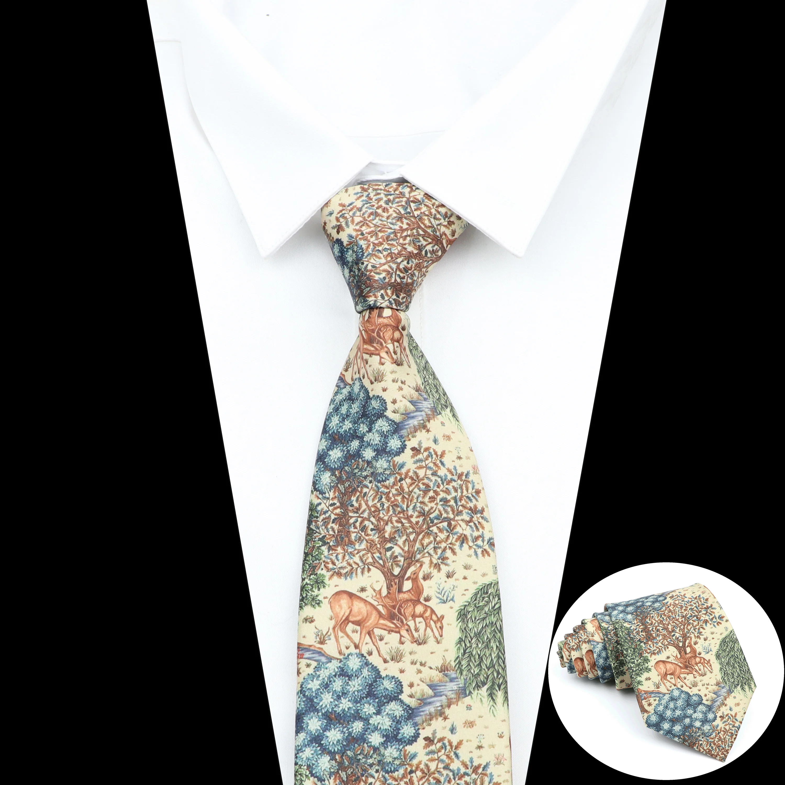 Vintage Silk Ties Men's Fashion 8cm Flower Floral Necktie For Men Wedding Business Meeting Gravata Soft Printing Tie Wed Gifts