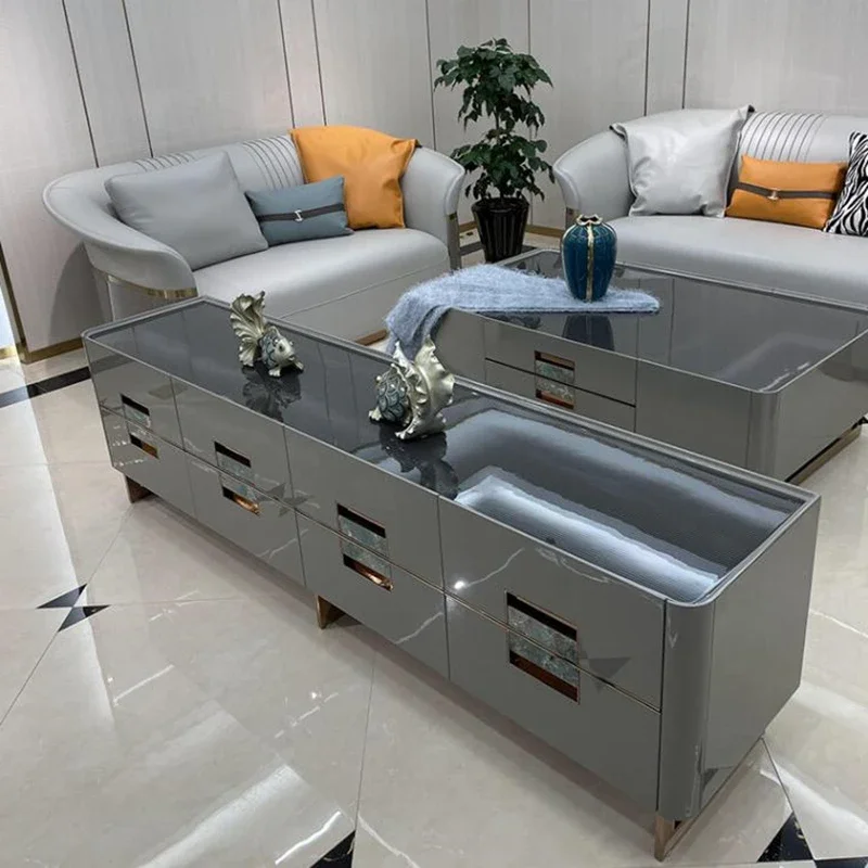 

Italian light luxury TV cabinet minimalist suite living room audio-visual cabinet villa hotel Hong Kong style