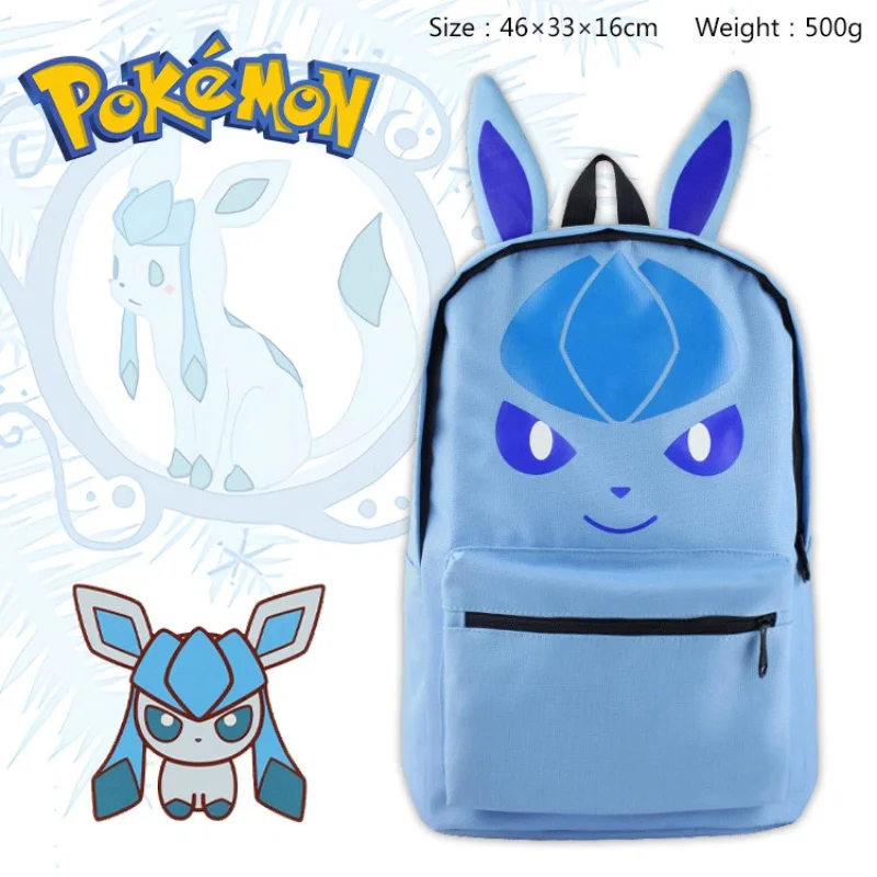 pokemon-leafeon-ears-shaped-backpack-eevee-series-anime-merchandise-cosplay-casual-school-bag-travel-daily-for-anime-fans