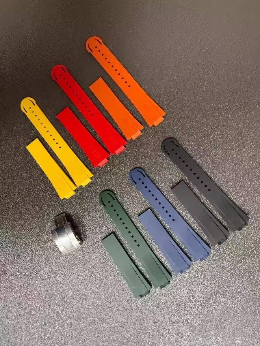 مناسبة لسلسلة غوص أوريس 7730 حزام ساعة مطاطي خاص 24-12 مم حزام ناعم مقاوم للماء