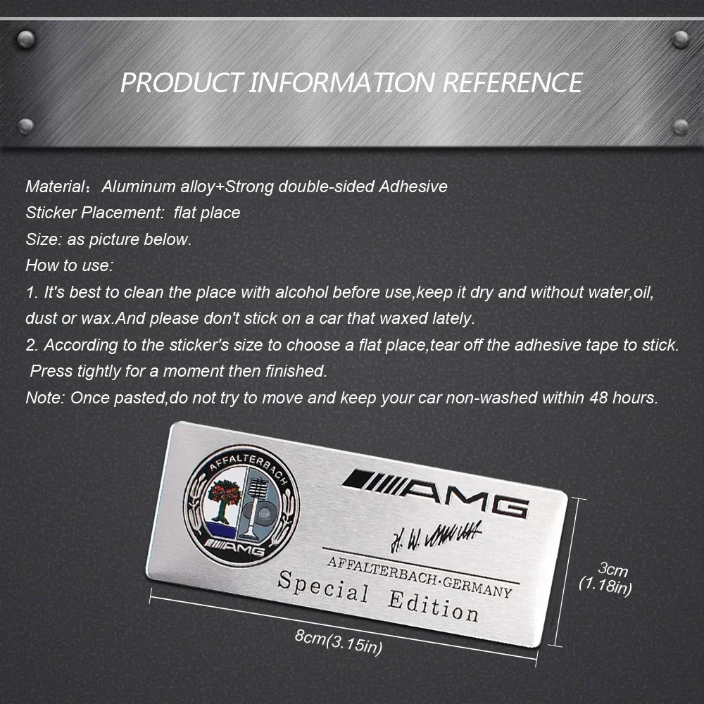 ل AMG سيارة لمرسيدس بنز AMG 1 قطعة 80x30 مللي متر السيارات الجانب نافذة شارة ملصق لمرسيدس بنز W203 W204 W205 W210 W211 W212 W4 #3