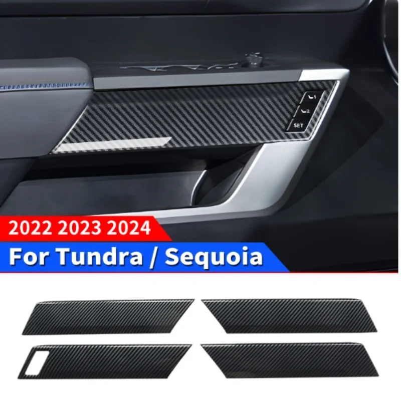 For 2022-2024 Toyota Tundra Sequoia interior door decorative strip modification carbon fiber pattern upgraded accessories 2023