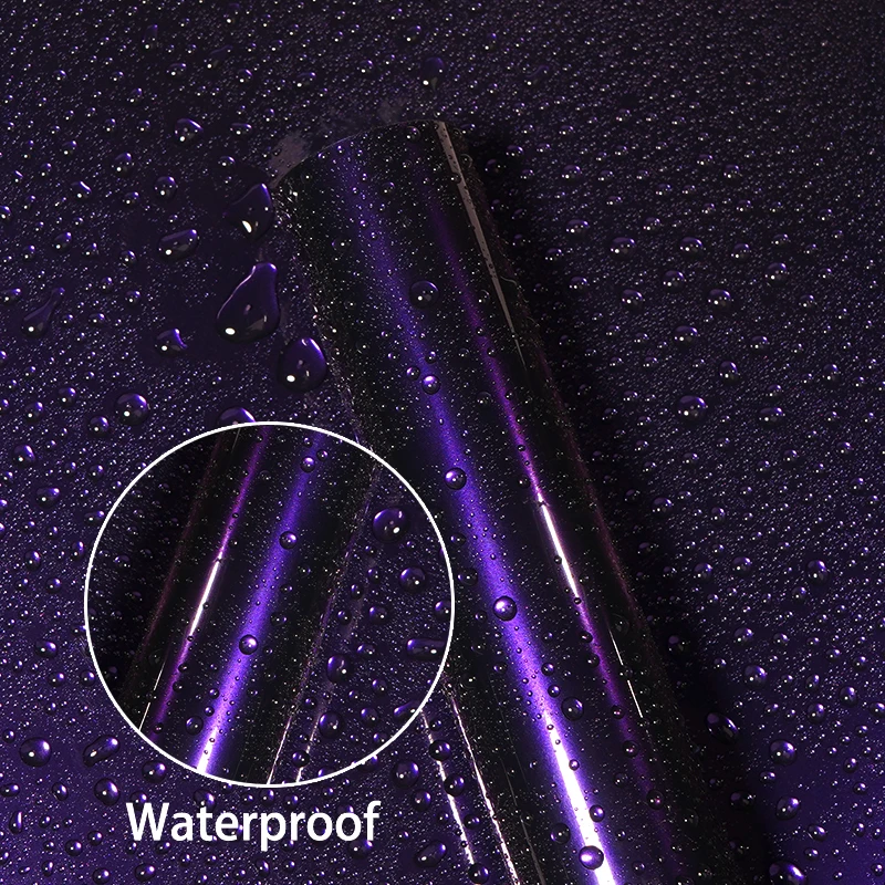 PET 152CM*18M Ultra Gloss Midnight Purple Metallic Vinyl Wrap Film Roll Self Adhesive Decal Car Wrapping Foil dengan Pelepasan Udara