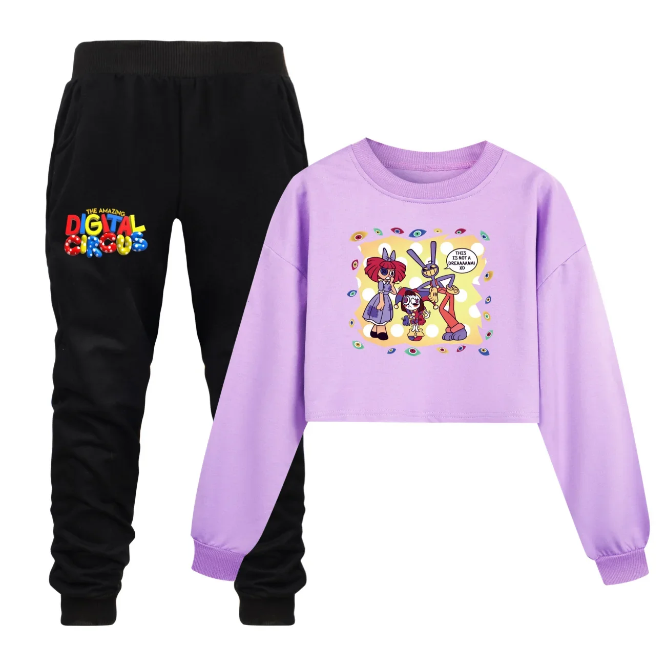 Girls Half Waist Hoodie Set Children The Amazing Digital Circus merch Clothing Spring Hoody Kids Long sleeve Casual Tops 2852