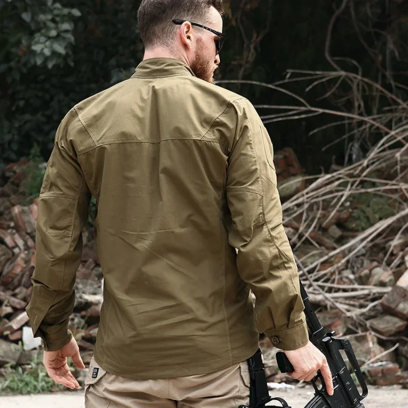 Imagem -03 - Camisa Tática de Camuflagem para Homens Jaqueta de Combate do Campo do Exército Camisas Militares Impermeáveis Multi Bolso Treinamento ao ar Livre Roupas de Escalada