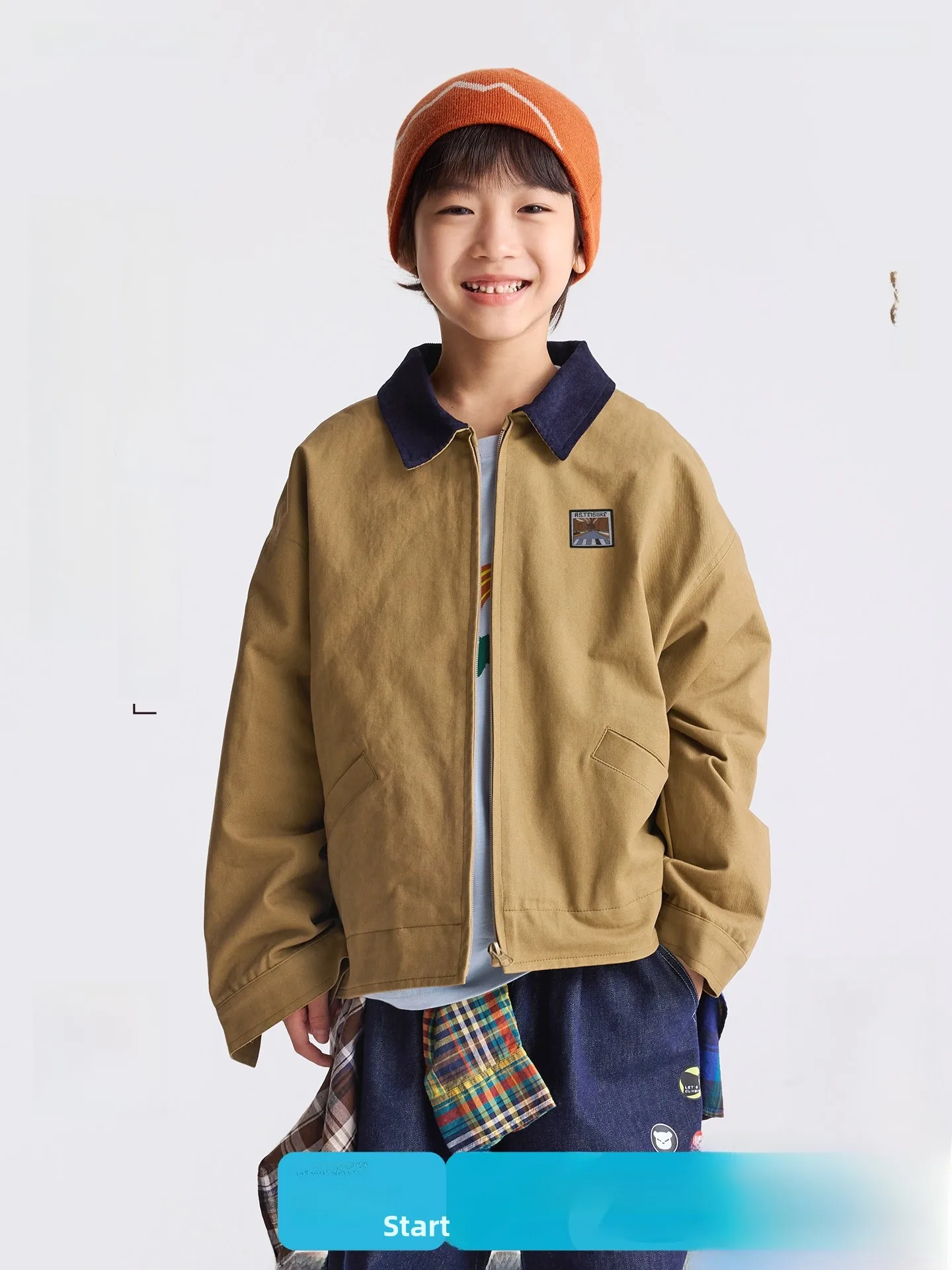 

Purrfect Diary Children's Jacket Coat Long Sleeve Versatile for Boys And Girls Spring Autumn Wear Resistant Cotton Flip Colla...
